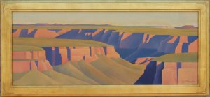 Ed Mell Distant Canyon 24 x 60 oil on canvas $38,000.00