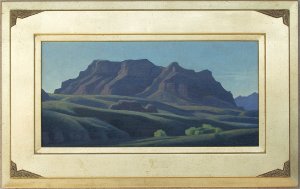 Ed Mell Mountain Shadows 2005 10 x 20 oil on board $5,200.00