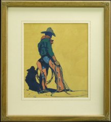 The Cow Punch Giclée Wood Finish 29x26.25 Special price $650.00 Shipping Additional