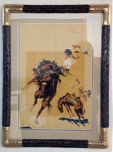Vintage Rodeo Poster Hand carved and gilded frame gildedframe