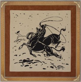 COW-BOYS ca. !954 Silk Scarf ,Custom design
