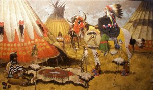 Blackfoot Greg Singley Oil on Canvas 36 x 60  inches Price on Request