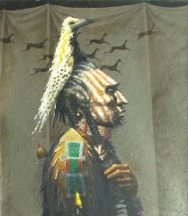 Medicine Crow Greg Singley  Oil on Canvas 48 x 42 inches Price on Request