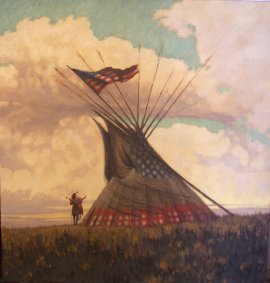 They're killing Our Buffalo Greg Singley Oil on Canvas 24 x 24 inches Price on Request