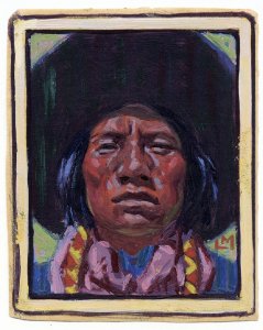 Smallest Megargee Painting 3 x 2.5 inches Private Collection
