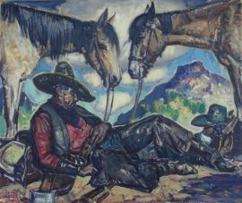 Tequila Siesta Oil on canvas 32 x 38 Private Collection