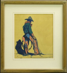 The CowPunch Giclée Framed 29x26.25 Special price $600.00 Shipping Additional