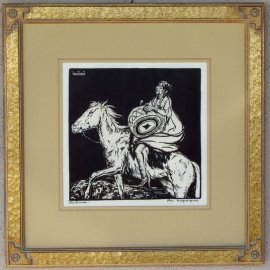 The Drum ca. 1920s Block-print 11 x 11