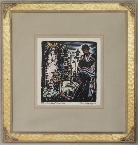 The Shrine, Mexico Block-print 9.25 x 8.25