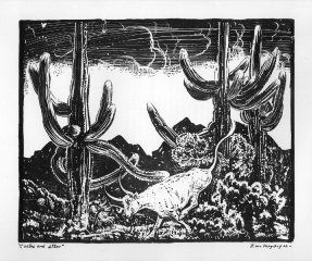 Cactus and Steer Lon Megargee
