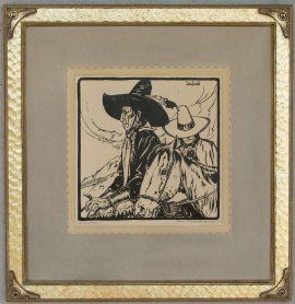Apaches Lon Megargee Block-print 11 x 11