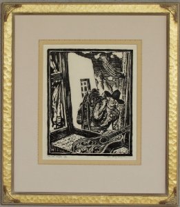 Ranch Days Lon Megargee Block-print 13.5 x 11