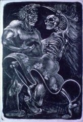 Baile Con La Talaca (Dance With Death) Lithograph 1984 39 x 26 7/8 inches