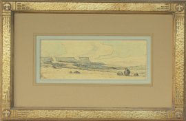 Maynard Dixon Arizona Desert 1941 4.75 x 13 inches conte crayon Price on Request
