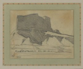 Maynard Dixon  Bluff in Shadow 1922 detail 4.25 x 5 inches The Westerners Brand Book #8 (1959) $8,000.00
