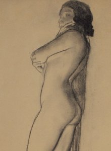 Maynard Dixon Nude 1933 Charcoal 25 x 11.75 inches Price on Request