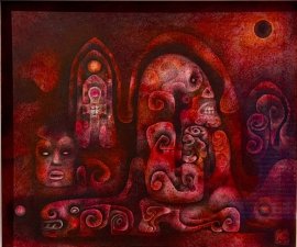 Alberto Valdés, Untitled (Visions in Red), 1994 Acrylic on Arches Paper 10 x 12 in., $9,500.00