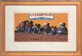 Champion, Billy Schenck, Serigraph ,1979, Artist Proof 16 x 27 inches, very rare. $8,900.00. Shipping additional.