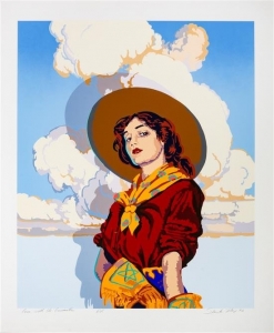 Gone with the Gunsmoke 1996 P.P., Image size  34 x 28 inches Serigraph, Extremely Rare. SOLD