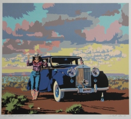 Bill Schenck, Hi Mom I Made It, Serigraph, 26 x 30 inches. Price on Request