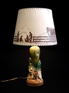 CERAMIC CACTUS LAMP 27 IN H