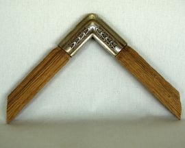 Distressed Natural wood with carved silver cap corner, 2 W x 2H inches