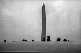 Waiting for buses to return home - 140,000 people came via trains and buses. August 28, 1963. Price on request.