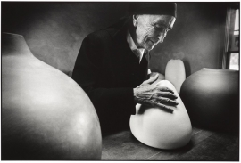 Dan Budnik Georgia O'Keeffe at the Ghost Ranch with Pots by Juan Hamilton. Very rare platinum print, 16 x 20 inch format, $12,000.00