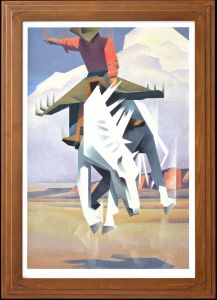 This Palomino Ain’t No Pal of Mine "GIANT PRINT", Archival Pigment Print, Limited Edition of Five, 54 x 36 inches , Paper size 60 x 41.5inches.  Unframed $14,500.00 , Framed with wood tone finish, $17,500.00, gold leaf finish, $18,500.00. Shipping: To be determined.