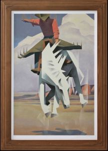 This Palomino Ain’t No Pal of Mine, Ed Mell, signed lower right. Very Rare, Extra Large Archival Pigment Print, Edition of Five, image size: 54 x 36 inches, Paper size: 60 x 41.5 inches. Print only, $14,500.00. 70 x 51, Framed with wood tone finish, $16,500.00, gold metal or silver metal leaf finish, $17,500.00. Shipping: To be determined.