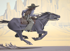 Full Speed Ahead, Ed Mell, signed lower right. Very Rare, Edition of 100, 1985, Stone Lithograph 22 x 30 inches. Call for price. Framing with Ed Mell Signature Frame is Additional, call for pricing