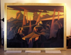 Ed Mell, Grand Canyon painting 74 x 94 inches