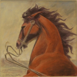 Ed Mell Spooked,Bustin Loose 15.5 x 15.5 Sold