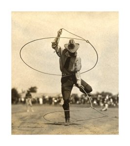 Cowboy Dancing with Lariats, $195.00 Archival Pigment Print, 100% Rag Paper, Size: Image 22 x 19 inches, Paper size: 26 x 23 inches