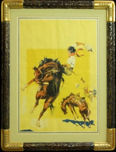 Vintage Rodeo Poster Hand carved and gilded frame gilded frame
