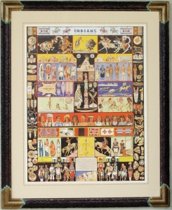 Indians of North America 1936, 31x25 inches Framed 41x33 inches