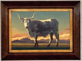 Ed Mell Small Modern Signature Frame & Hand made 3 inch leather frame, 18 x 24 inches