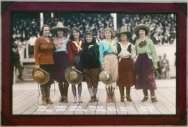 Custom Hand Finished Carved Frame, Pendleton Roundup 1918, 36 x 54 archival photograph