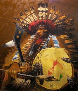 Rain in the Face Greg Singley Oil on Canvas 48 x 42inches. Sold