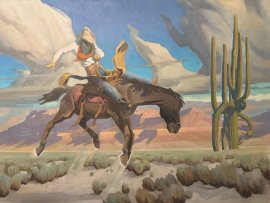 Running Her Out by Greg Singley, 30 x 40 inches, oil on canvas, $4,300.00