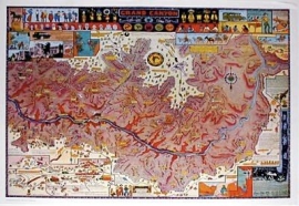 Grand Canyon Map 1931 Jo Mora Mint condition from the estate. Sold as framed only, price on request.