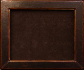 Dark brown leather , pleated corner with solid copper trim and liner, opening 24 x 30 inches, frame size 32 x 38 inches. $1,450.00