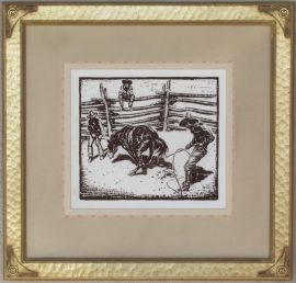 Bronc ca. 1920s Block-print 9 x 10, price on request.