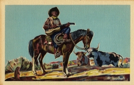 2 Lone Cowboy Postcard Series