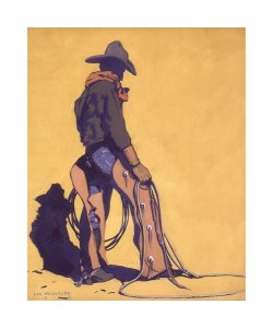 Cow Punch, Archival Pigment Print, image size is  20 x 16 inches, paper size is 24x20 inches; from original painting, 1918, $450.00, free shipping in lower 48.