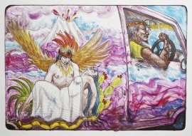 Cholo and Van with Popo and Ixta, Luis Jimenez, 1997, Edition 94/100, image size 27 x 39. Price $12,000.00