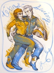 Texas Swing, Stone Lithograph 24 x 18 inches, Price on request