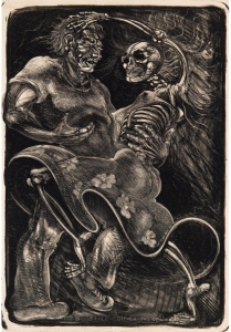 Baile Con La Talaca (Dance With Death) Stone Lithograph on rice oaoer. 1984 39 x 26 7/8 inches, 99.1 × 68.6 cm. Call for availability.