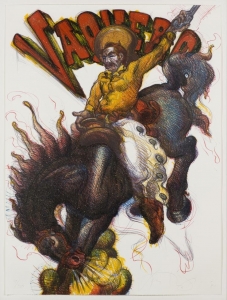 Vaquero 1981, Luis Jimenez, lithograph. Edition of 50, 46 x 34 inches. Call of availibiblty.
