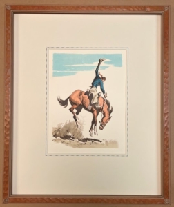 Maynard Dixon, "Going Down." Published by Dixon himself. Hand finish frame with Dixon Logo Thunderbird Corner, 23.5 x 19 inches, archival framing, French lines. $1350.00 Free shipping